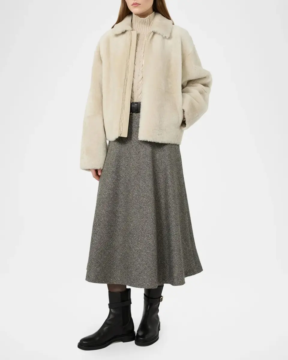 Max Mara Studio Heathered Knit A-Line Midi Skirt | Thumbnail 2