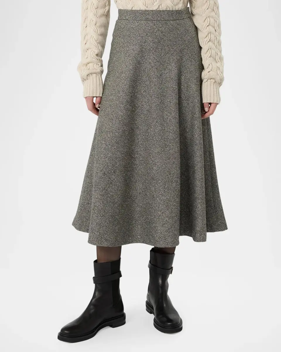 Max Mara Studio Heathered Knit A-Line Midi Skirt | Thumbnail 4