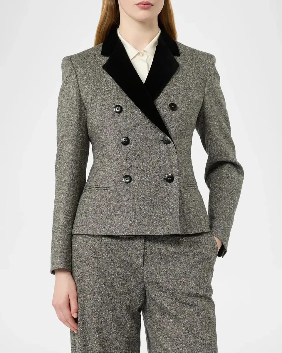 Max Mara Studio Double-Breasted Crop Jacket | Thumbnail 4 Max Mara Studio Double-Breasted Crop Jacket | Thumbnail 4