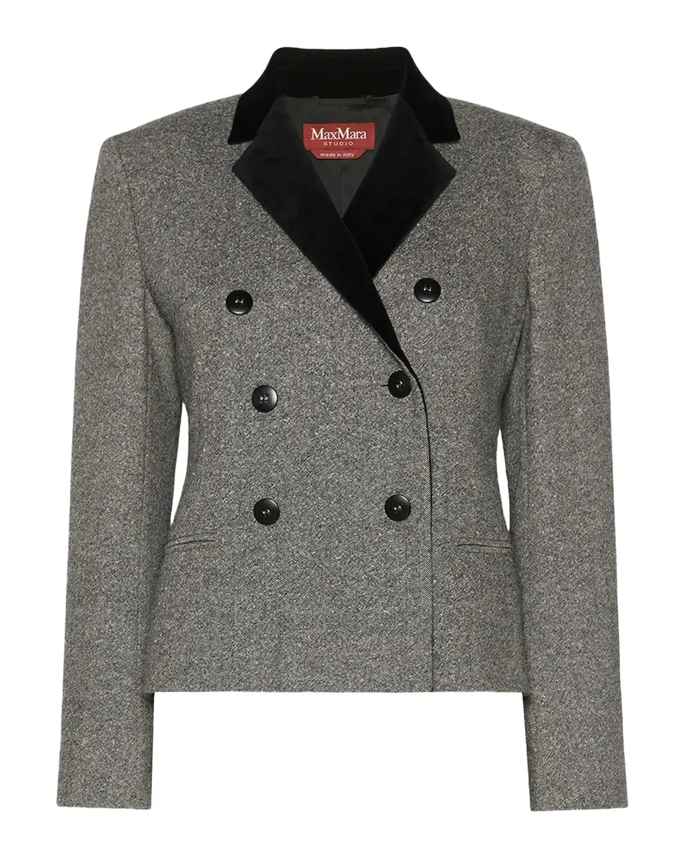 Max Mara Studio Double-Breasted Crop Jacket