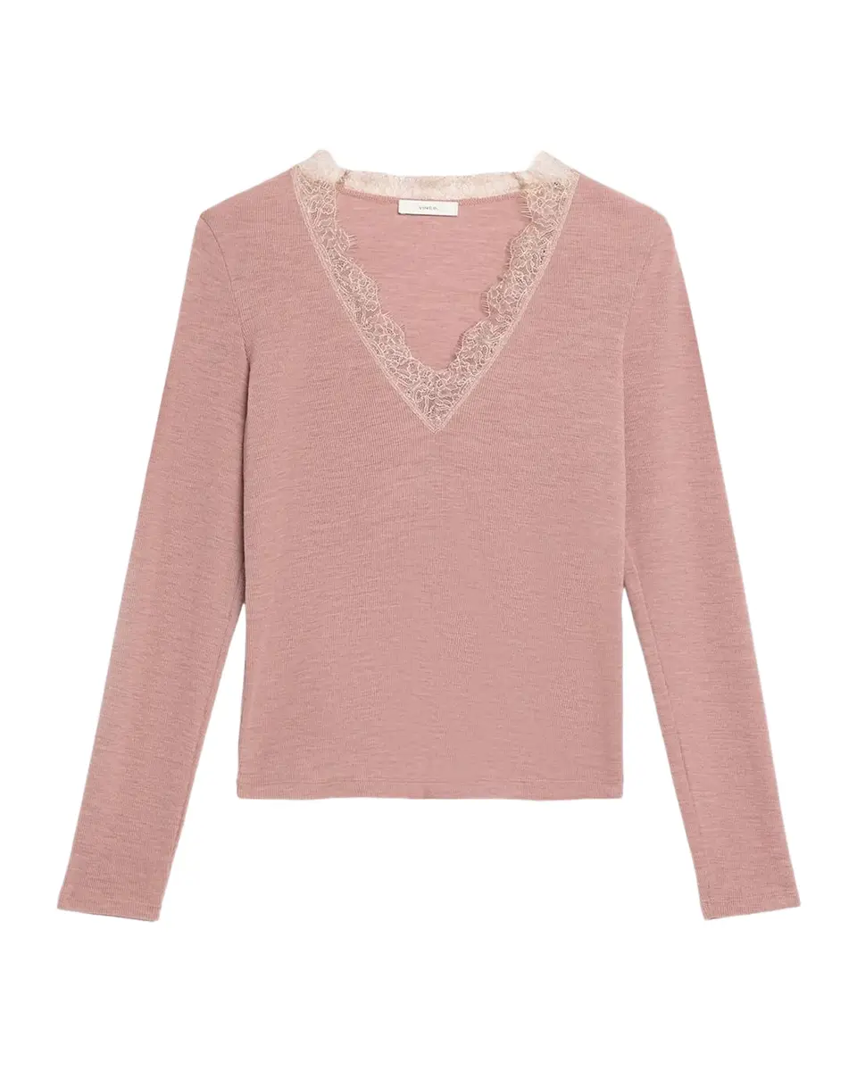 Lace-Trimmed Long-Sleeve Top Lace-Trimmed Long-Sleeve Top