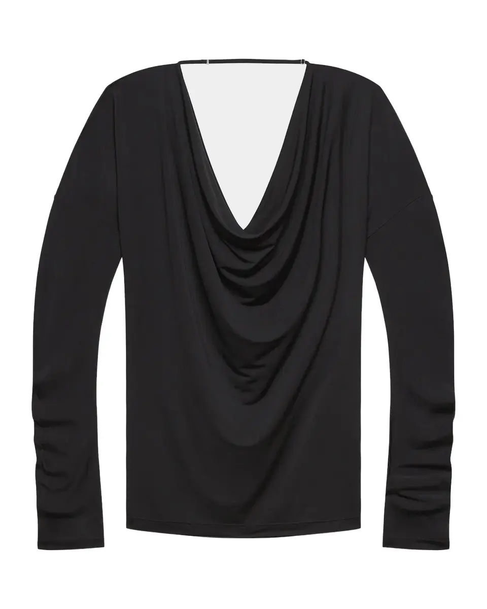 Helmut Lang Open-Back Cowlneck Top
