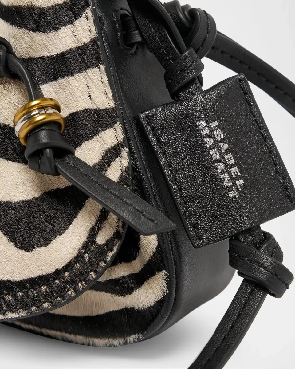 Isabel Marant Bolton Extra-Small Zebra-Print Calf Hair & Leather Shoulder Bag | Thumbnail 6 Isabel Marant Bolton Extra-Small Zebra-Print Calf Hair & Leather Shoulder Bag | Thumbnail 6