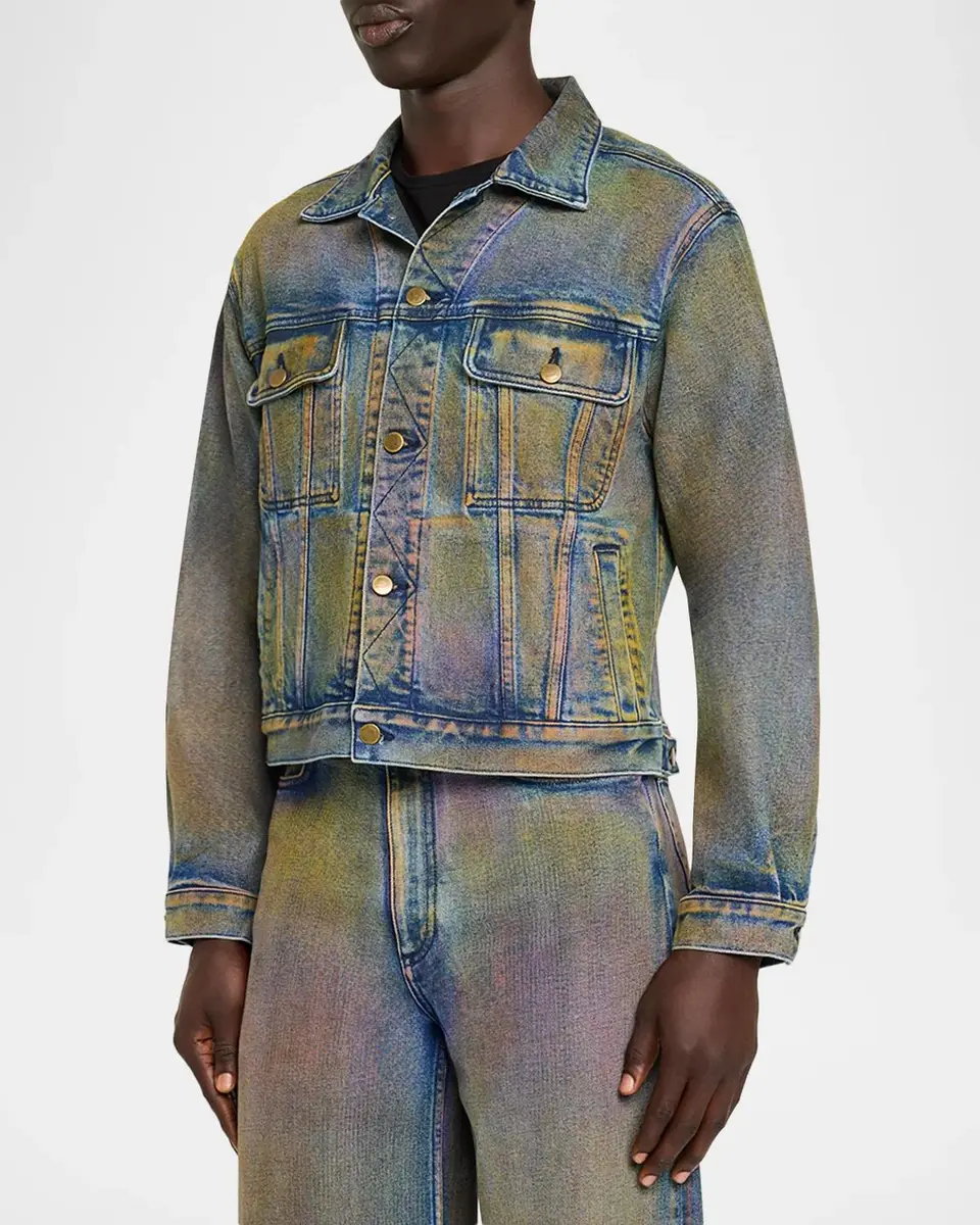 Sanderlak Men's Multi-Paint Jean Jacket | Thumbnail 4 Sanderlak Men's Multi-Paint Jean Jacket | Thumbnail 4