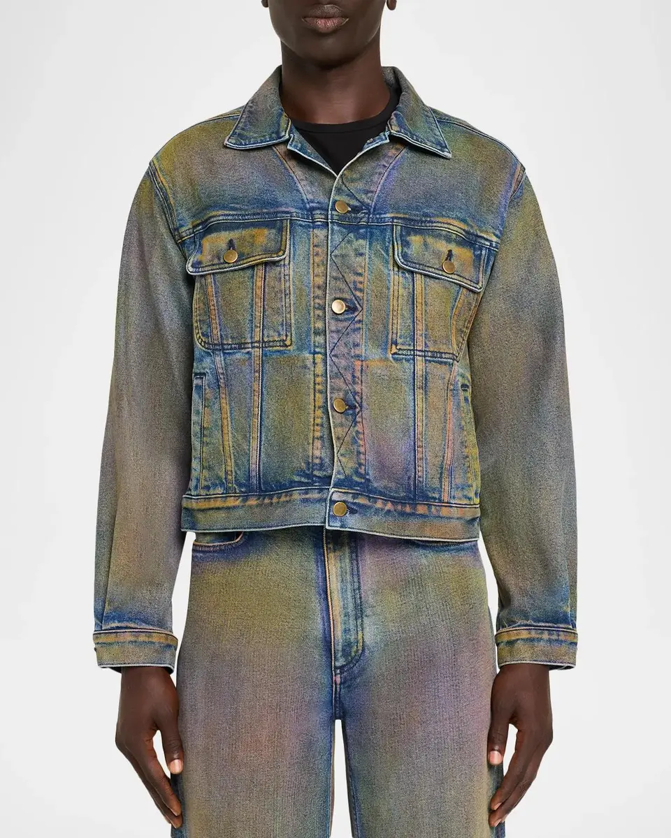 Sanderlak Men's Multi-Paint Jean Jacket | Thumbnail 5 Sanderlak Men's Multi-Paint Jean Jacket | Thumbnail 5