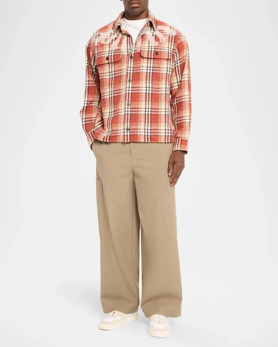 Palm Angels Men's Big Neck Logo Loose Overshirt | Thumbnail 2