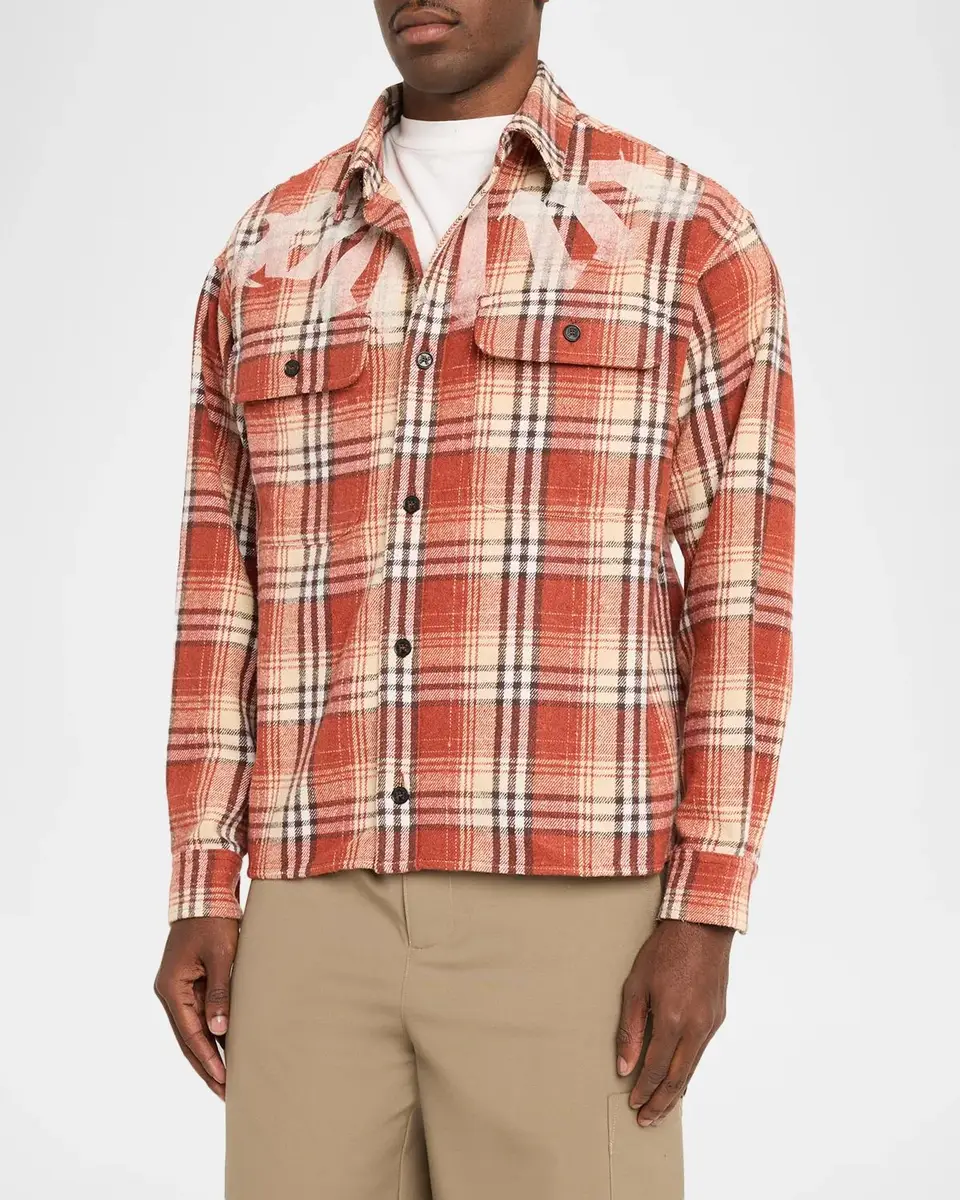 Palm Angels Men's Big Neck Logo Loose Overshirt | Thumbnail 4