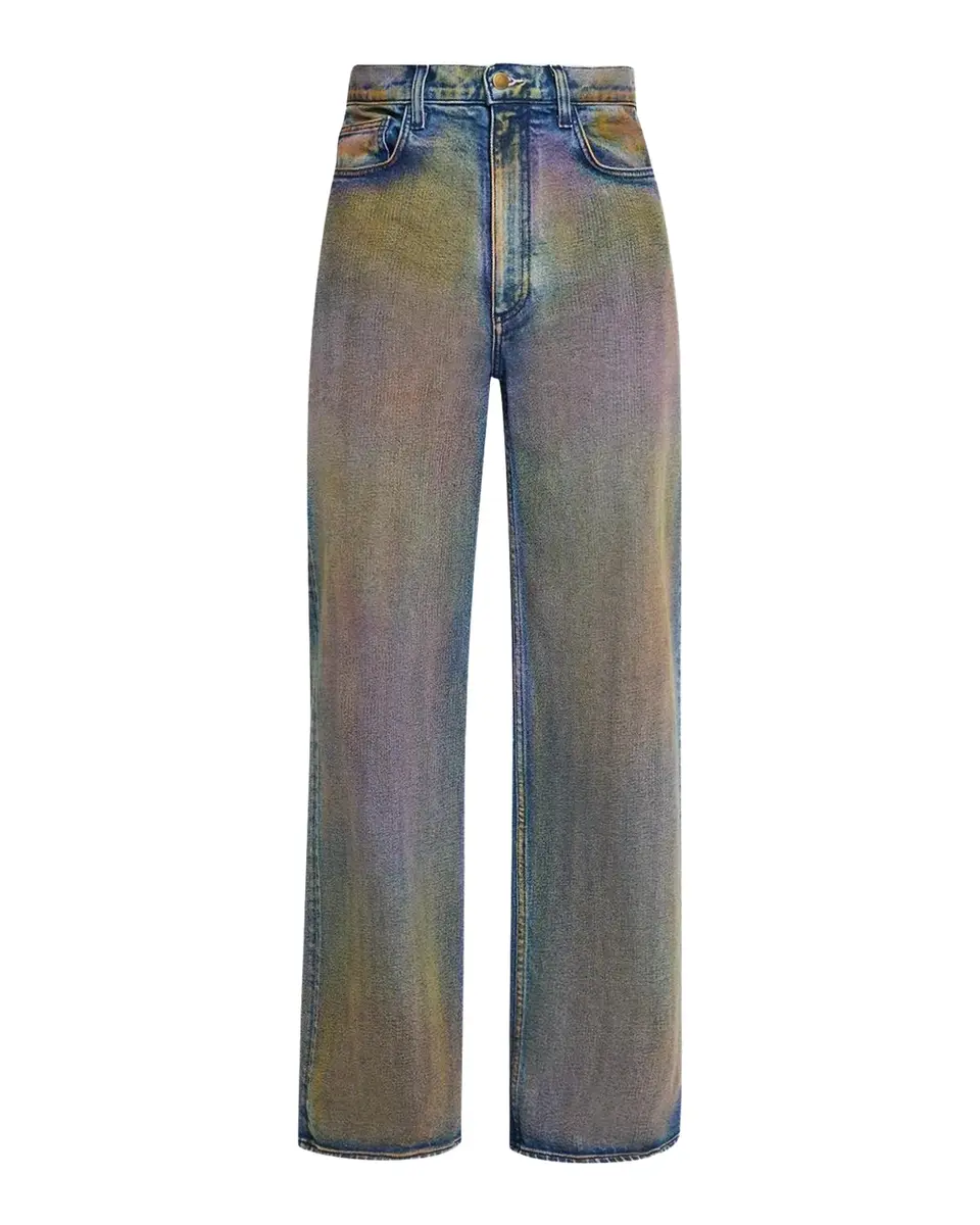 Sanderlak Men's Garment-Dyed Wide-Leg Jeans