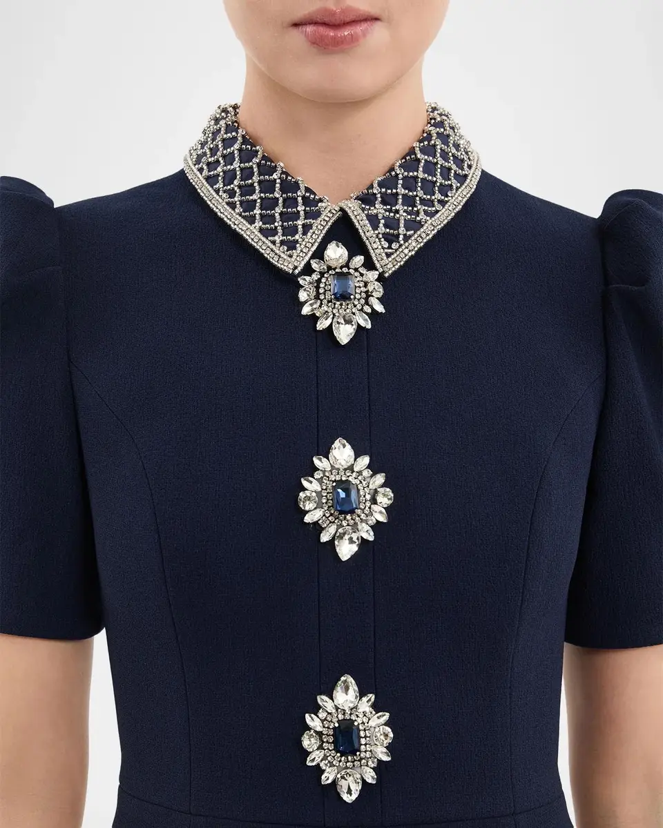 Rebecca Vallance Crown Jewel Brooch-Embellished Midi Dress | Thumbnail 5 Rebecca Vallance Crown Jewel Brooch-Embellished Midi Dress | Thumbnail 5