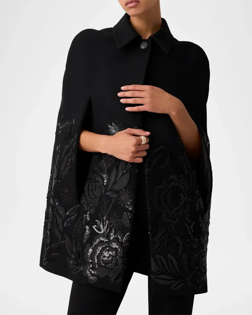 Ramy Brook Melisa Embellished Wool-Blend Cape | Thumbnail 3 Ramy Brook Melisa Embellished Wool-Blend Cape | Thumbnail 3