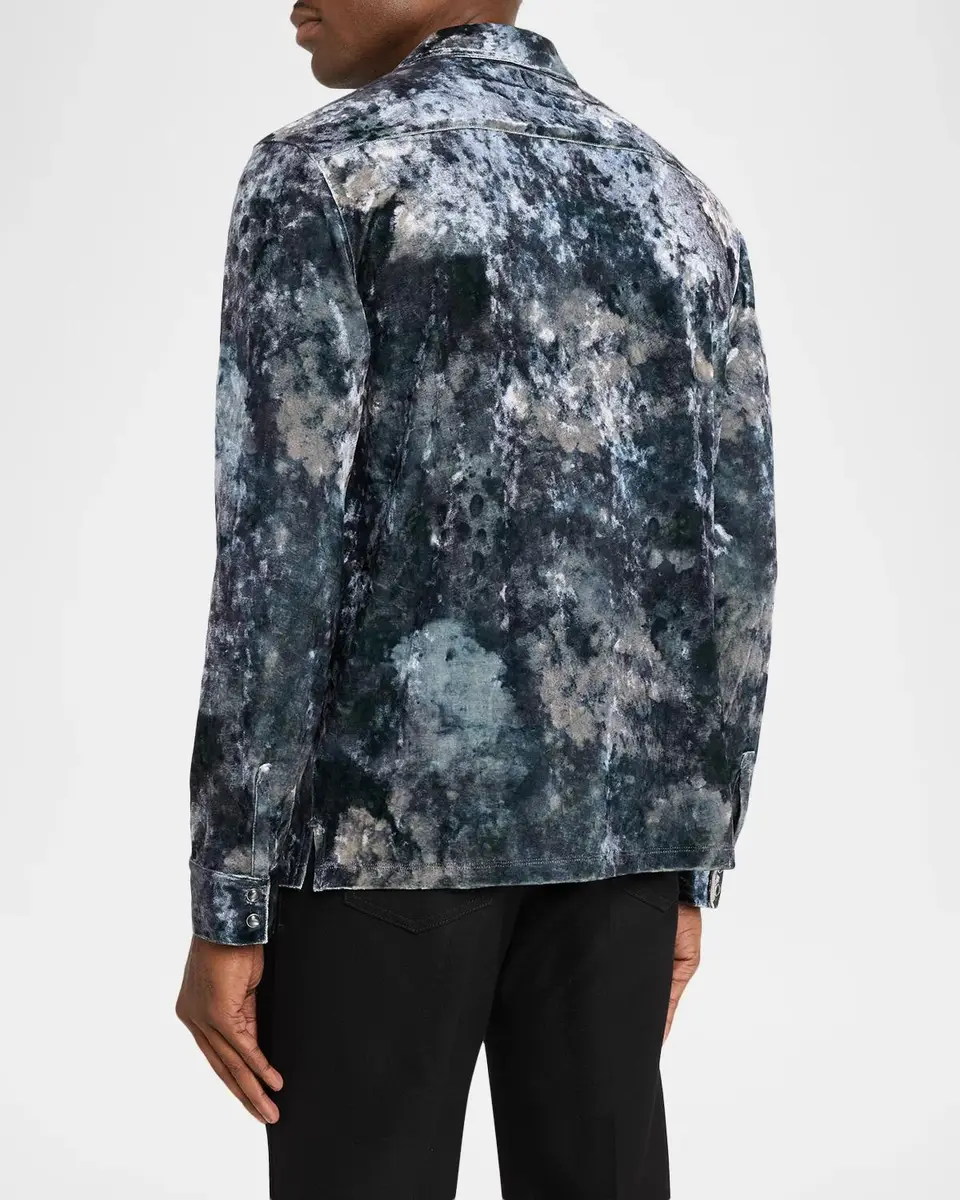 JOHN VARVATOS Men's Printed Velvet Shirt | Thumbnail 3 JOHN VARVATOS Men's Printed Velvet Shirt | Thumbnail 3