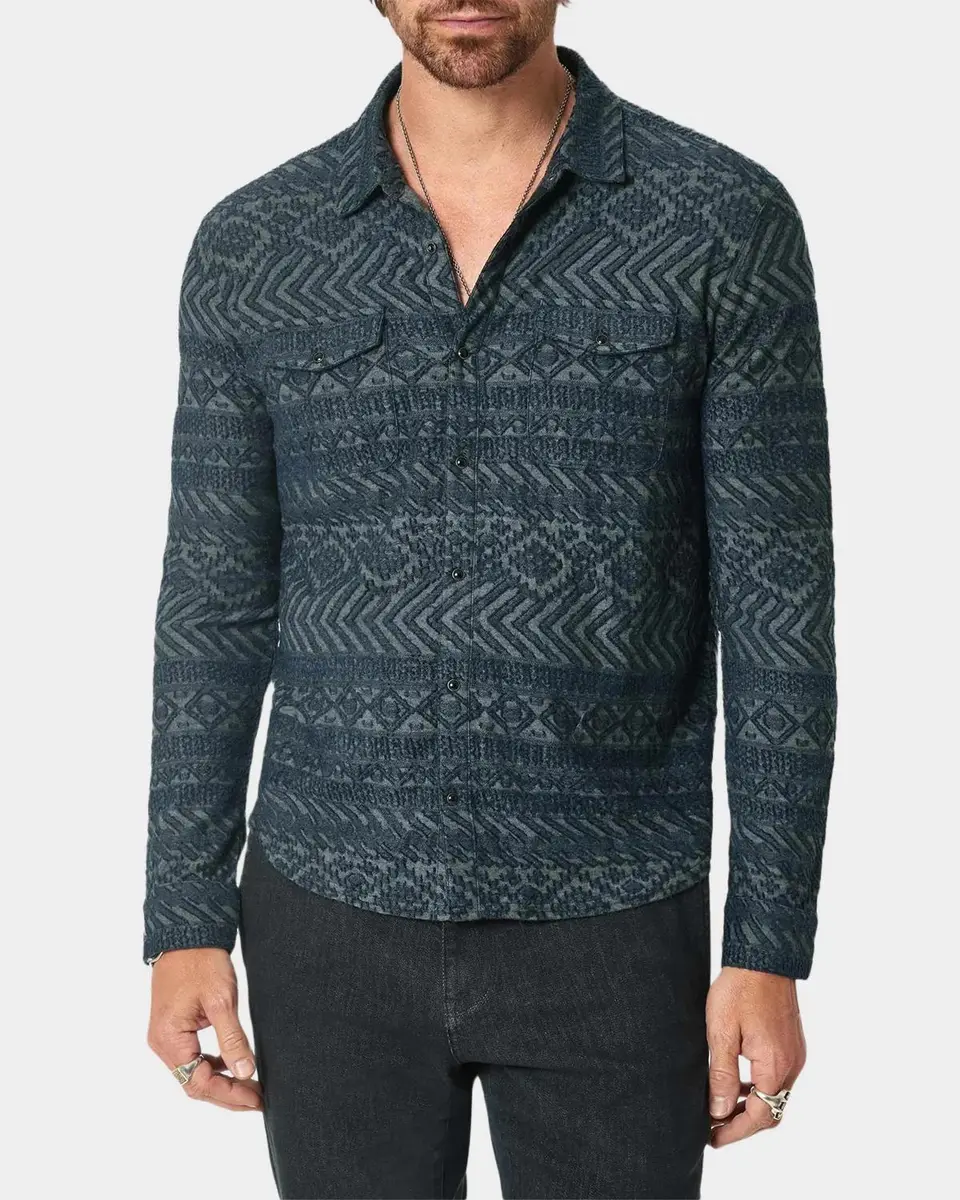JOHN VARVATOS Men's Glover Textured Western Shirt | Thumbnail 6 JOHN VARVATOS Men's Glover Textured Western Shirt | Thumbnail 6