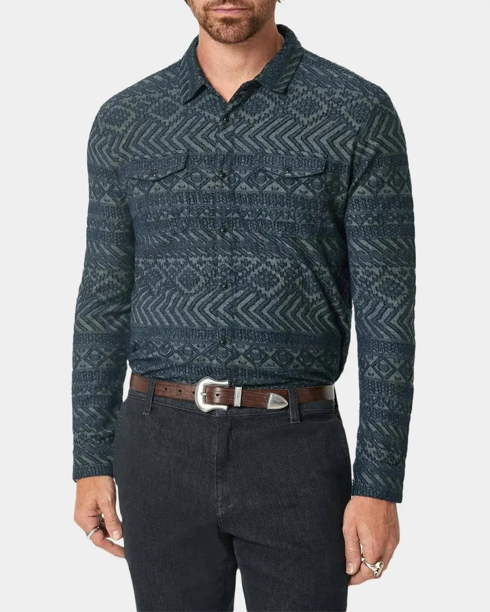 JOHN VARVATOS Men's Glover Textured Western Shirt | Thumbnail 7 JOHN VARVATOS Men's Glover Textured Western Shirt | Thumbnail 7