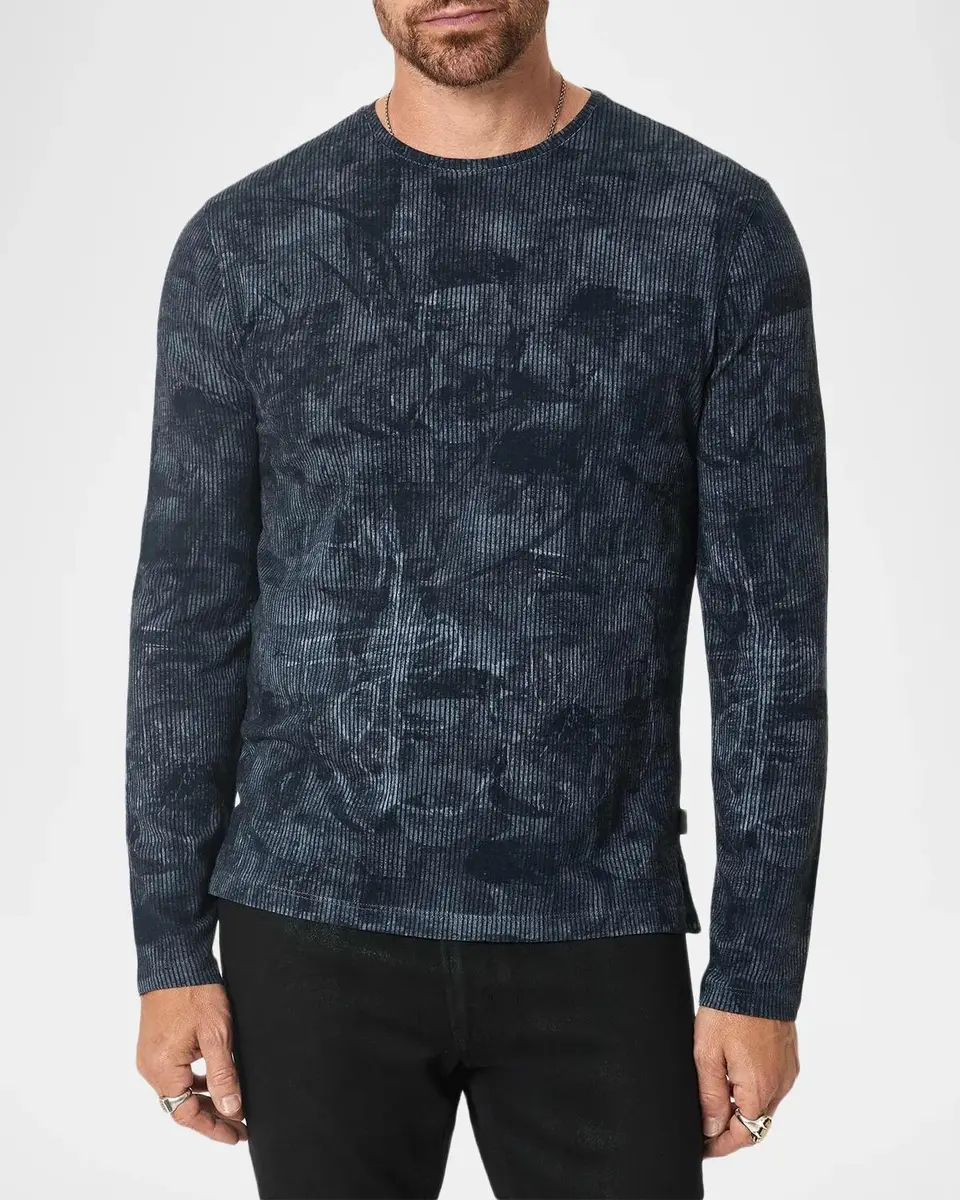 JOHN VARVATOS Men's Parson Long-Sleeve Printed Cotton Top | Thumbnail 4 JOHN VARVATOS Men's Parson Long-Sleeve Printed Cotton Top | Thumbnail 4
