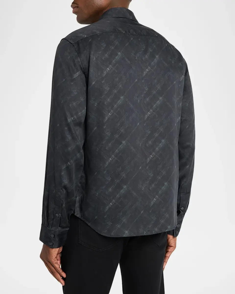 JOHN VARVATOS Men's Rodney Crosshatch Shirt | Thumbnail 3 JOHN VARVATOS Men's Rodney Crosshatch Shirt | Thumbnail 3