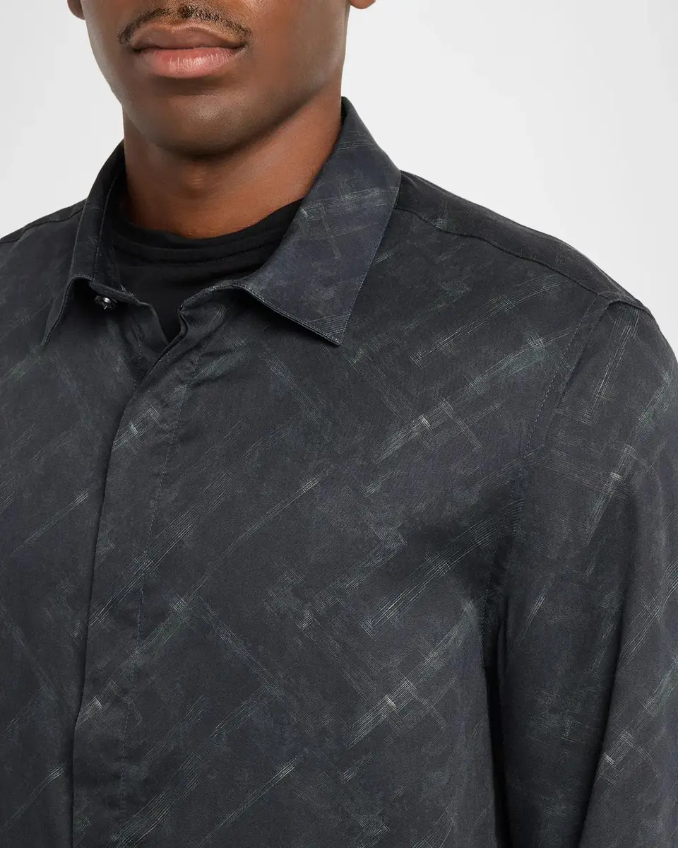 JOHN VARVATOS Men's Rodney Crosshatch Shirt | Thumbnail 5 JOHN VARVATOS Men's Rodney Crosshatch Shirt | Thumbnail 5