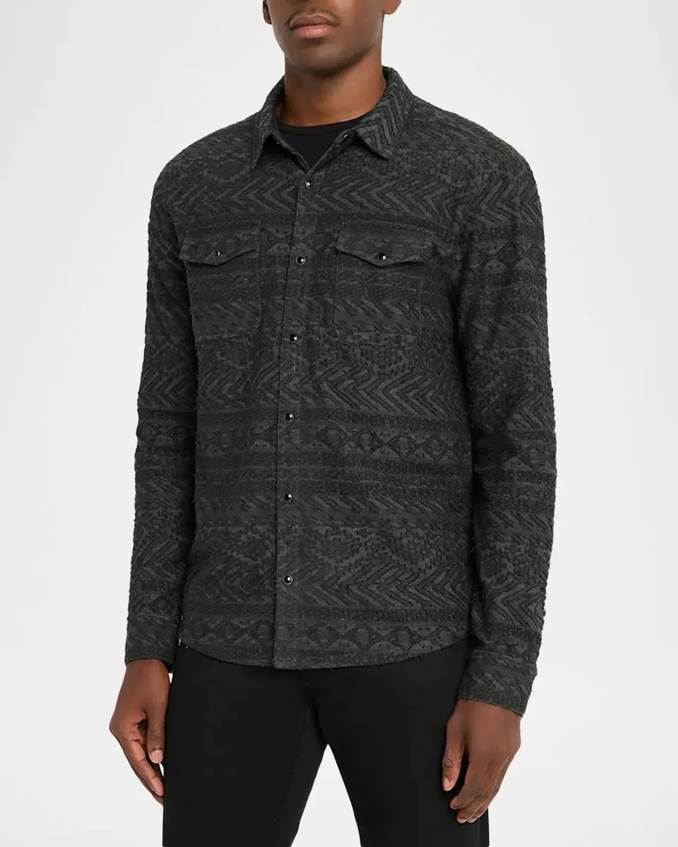 JOHN VARVATOS Men's Glover Textured Western Shirt | Thumbnail 4 JOHN VARVATOS Men's Glover Textured Western Shirt | Thumbnail 4