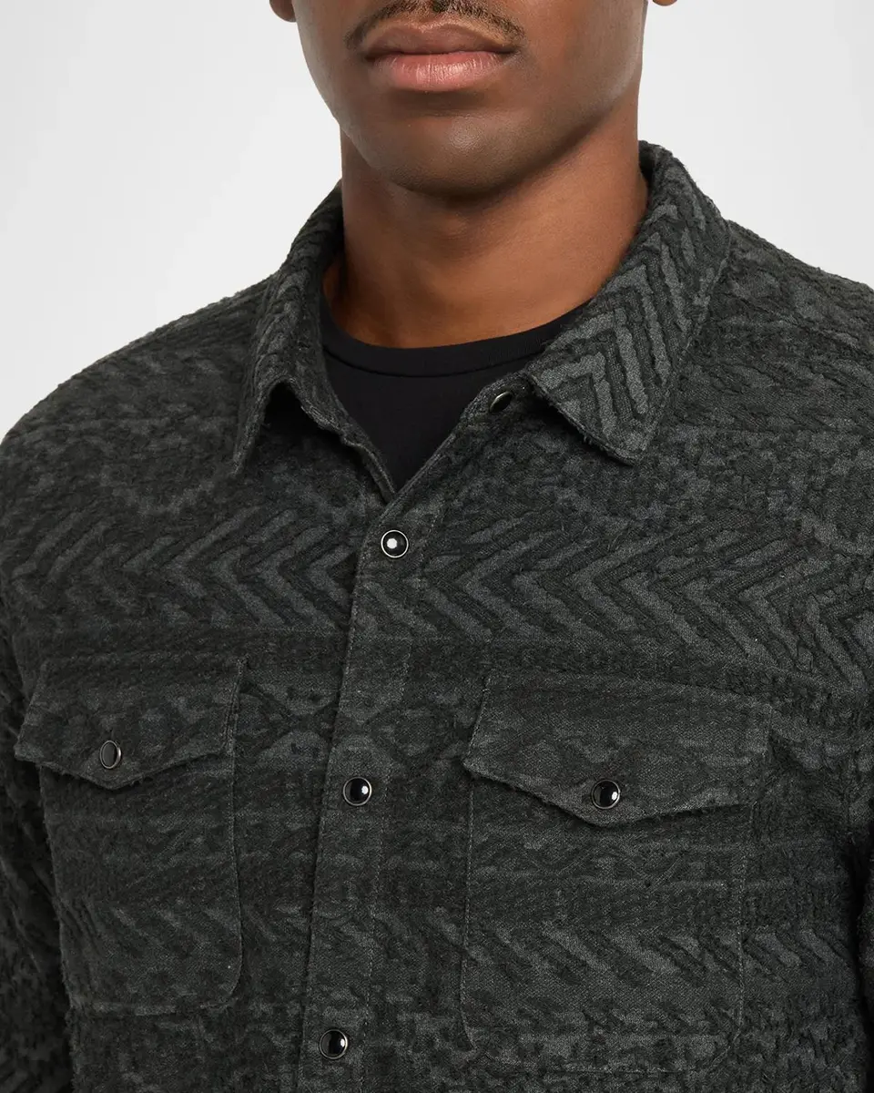 JOHN VARVATOS Men's Glover Textured Western Shirt | Thumbnail 5 JOHN VARVATOS Men's Glover Textured Western Shirt | Thumbnail 5
