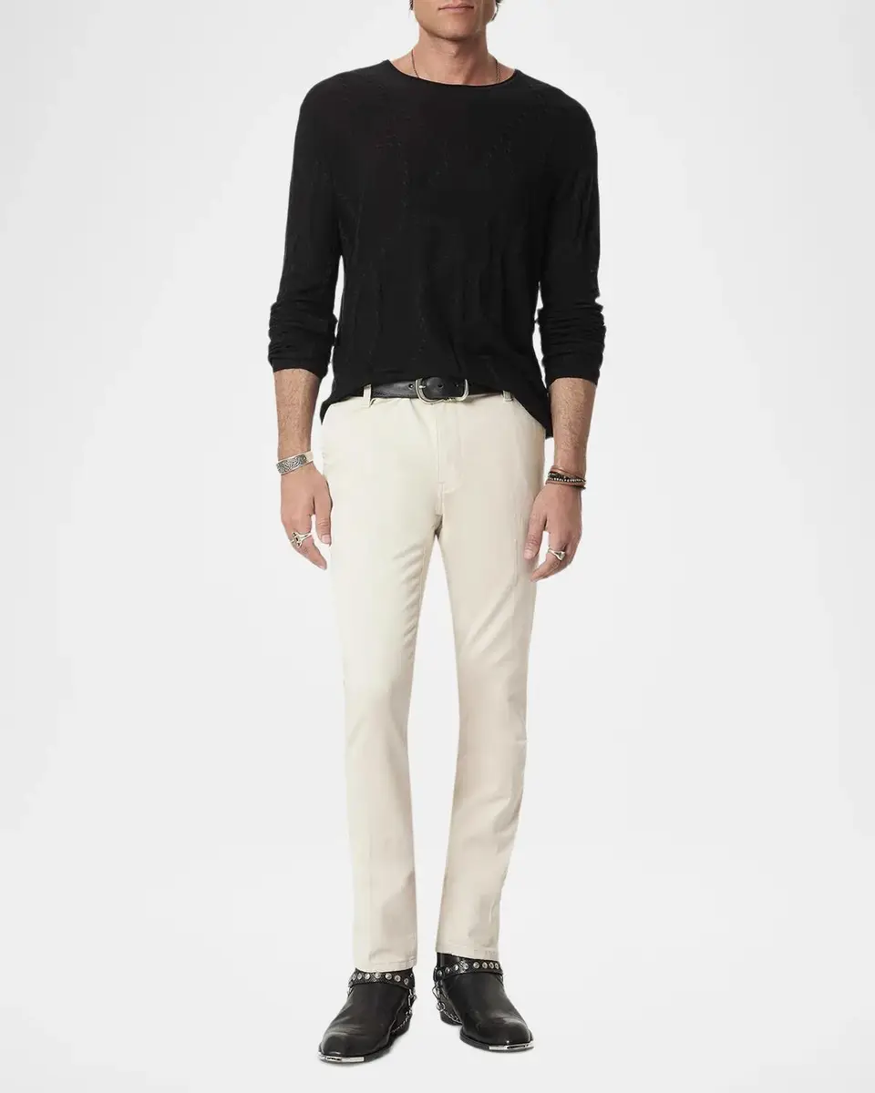 JOHN VARVATOS Men's Addison Broken Twist Cable Crewneck Sweater | Thumbnail 2 JOHN VARVATOS Men's Addison Broken Twist Cable Crewneck Sweater | Thumbnail 2