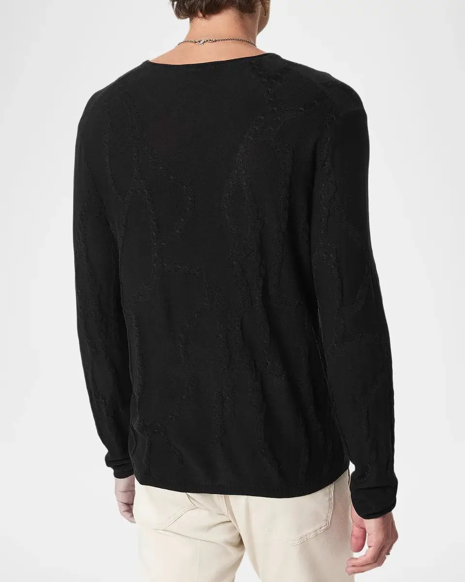JOHN VARVATOS Men's Addison Broken Twist Cable Crewneck Sweater | Thumbnail 3 JOHN VARVATOS Men's Addison Broken Twist Cable Crewneck Sweater | Thumbnail 3