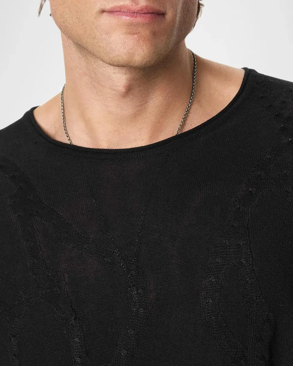 JOHN VARVATOS Men's Addison Broken Twist Cable Crewneck Sweater | Thumbnail 5 JOHN VARVATOS Men's Addison Broken Twist Cable Crewneck Sweater | Thumbnail 5