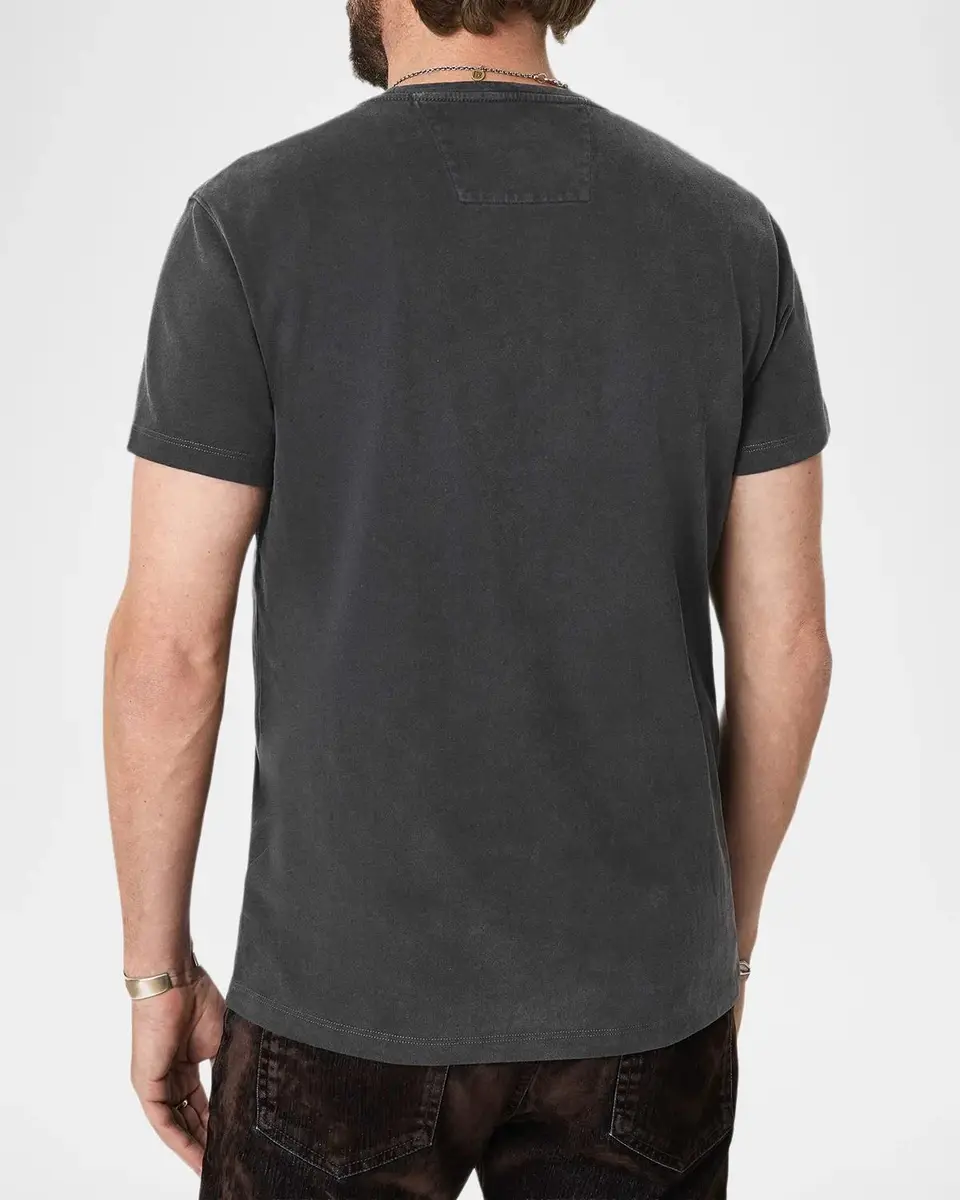 JOHN VARVATOS Men's Beaded Badges Cotton T-Shirt | Thumbnail 3 JOHN VARVATOS Men's Beaded Badges Cotton T-Shirt | Thumbnail 3