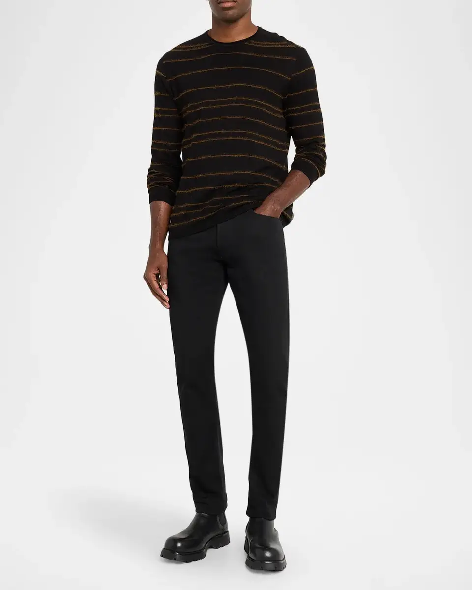 JOHN VARVATOS Men's Everly Textured Stripe Crewneck Top | Thumbnail 2 JOHN VARVATOS Men's Everly Textured Stripe Crewneck Top | Thumbnail 2