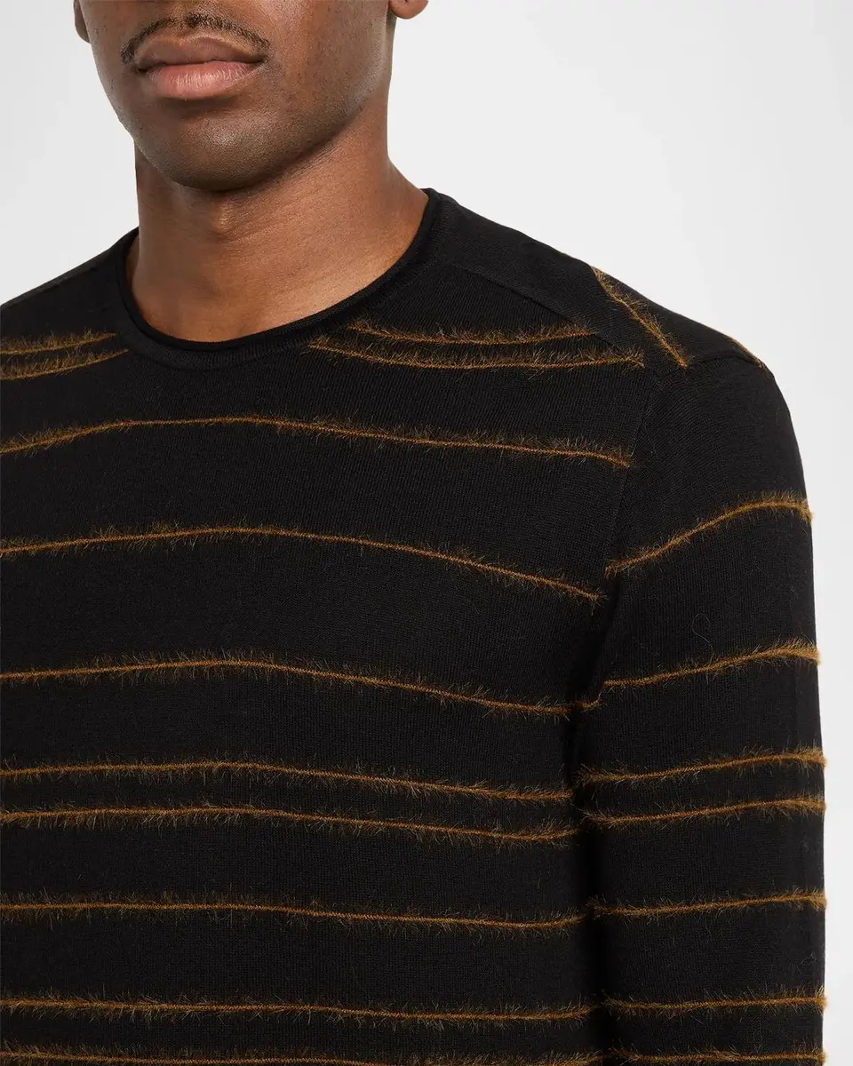 JOHN VARVATOS Men's Everly Textured Stripe Crewneck Top | Thumbnail 5 JOHN VARVATOS Men's Everly Textured Stripe Crewneck Top | Thumbnail 5