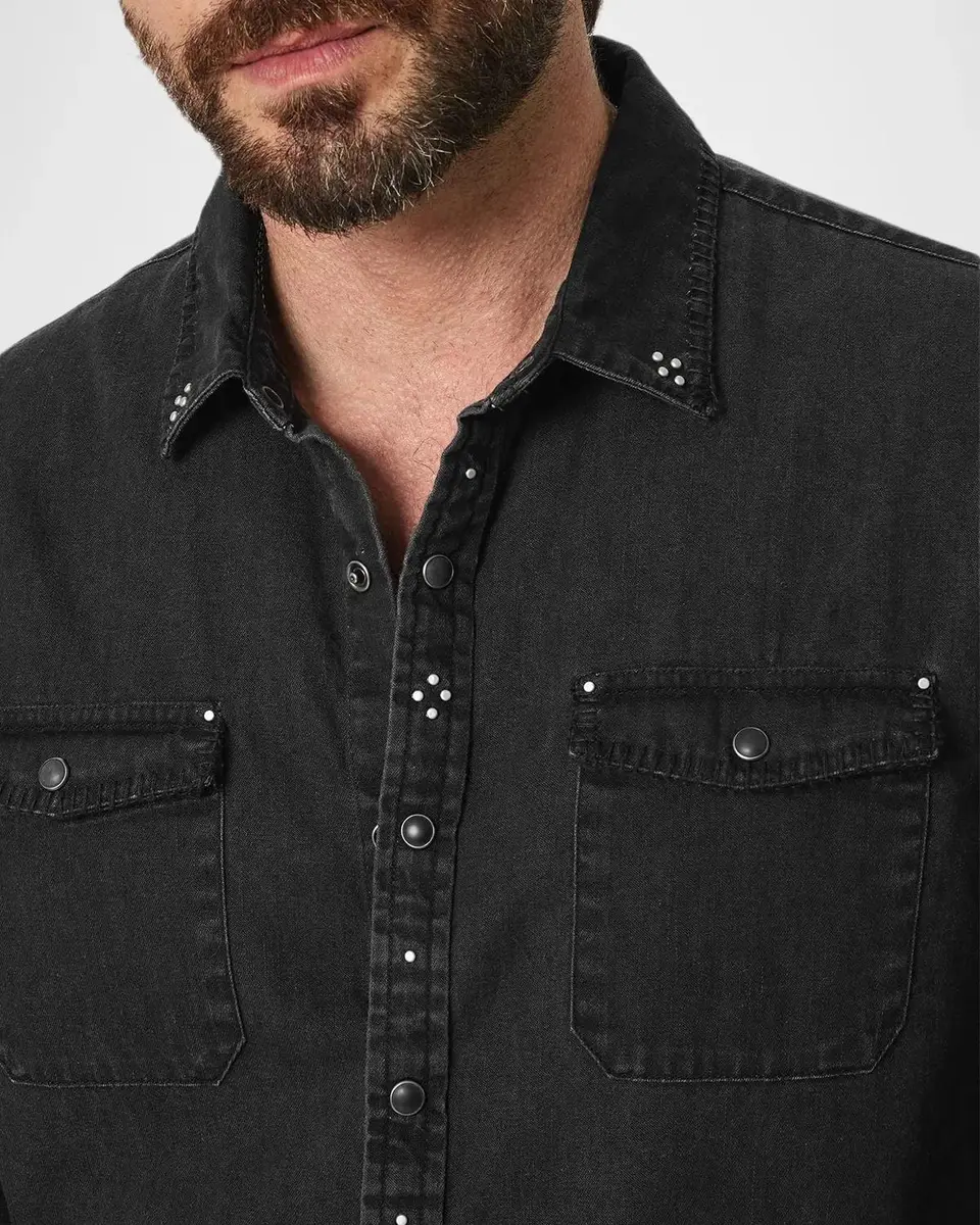 JOHN VARVATOS Men's Marshall Studded Western Shirt | Thumbnail 4 JOHN VARVATOS Men's Marshall Studded Western Shirt | Thumbnail 4