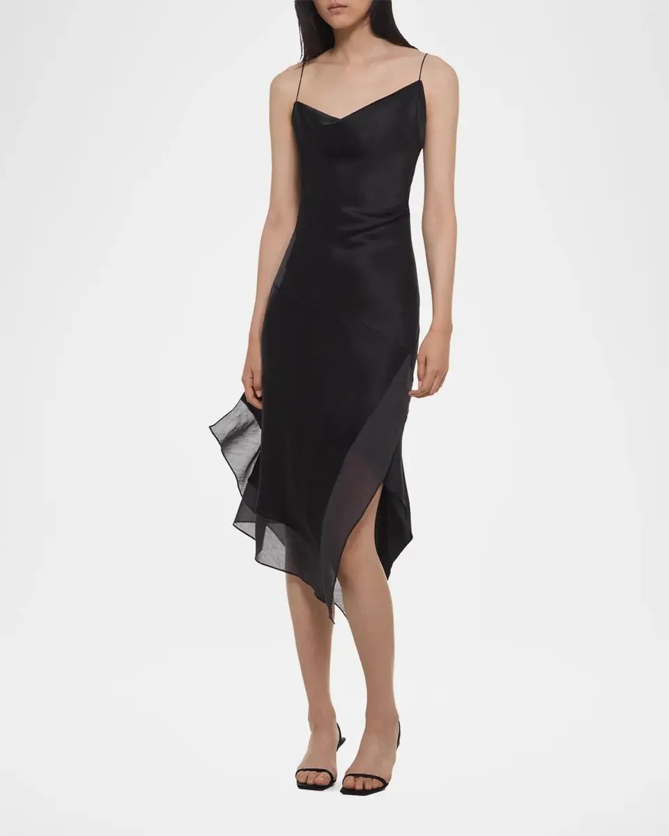 Helmut Lang Handkerchief Hem Silk Midi Slipdress | Thumbnail 2 Helmut Lang Handkerchief Hem Silk Midi Slipdress | Thumbnail 2