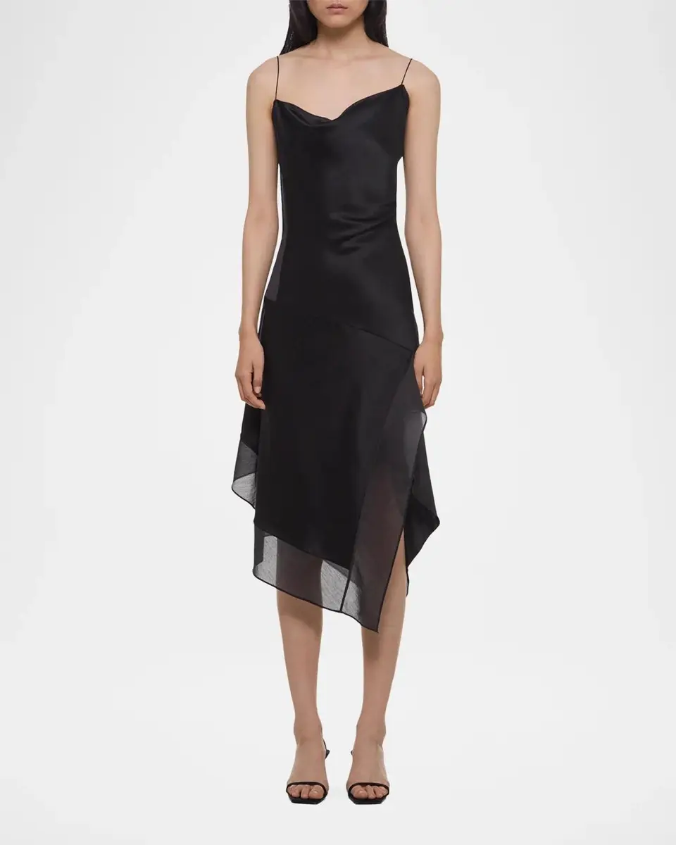 Helmut Lang Handkerchief Hem Silk Midi Slipdress | Thumbnail 4 Helmut Lang Handkerchief Hem Silk Midi Slipdress | Thumbnail 4