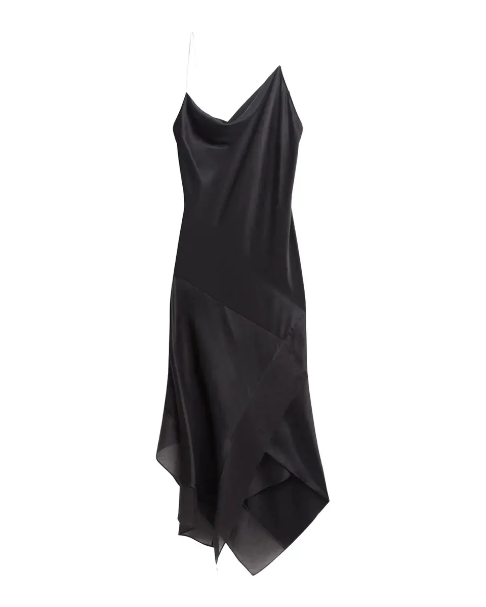 Helmut Lang Handkerchief Hem Silk Midi Slipdress