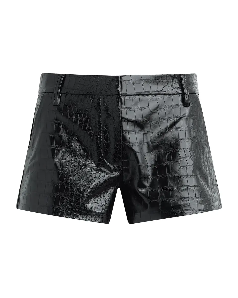 Joe's Jeans The Croc-Embossed Vegan Leather Shorts