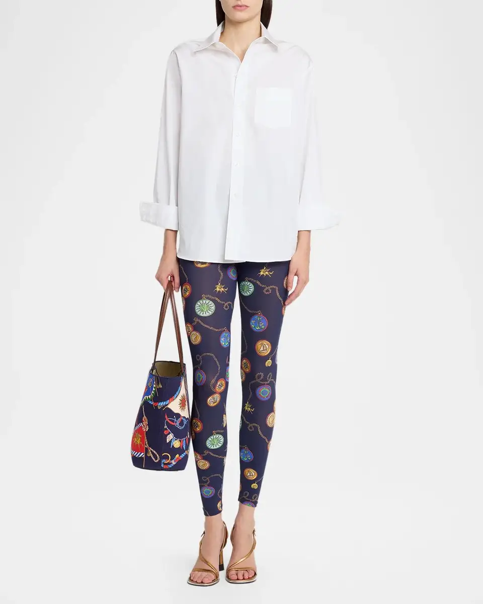 Etro Nautical-Print Satin Back Cotton Poplin Button-Down Shirt | Thumbnail 2