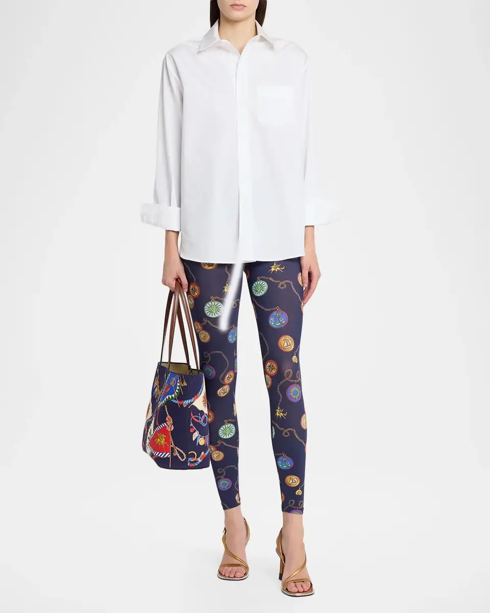 Etro Nautical-Print Jersey Ankle Leggings | Thumbnail 2