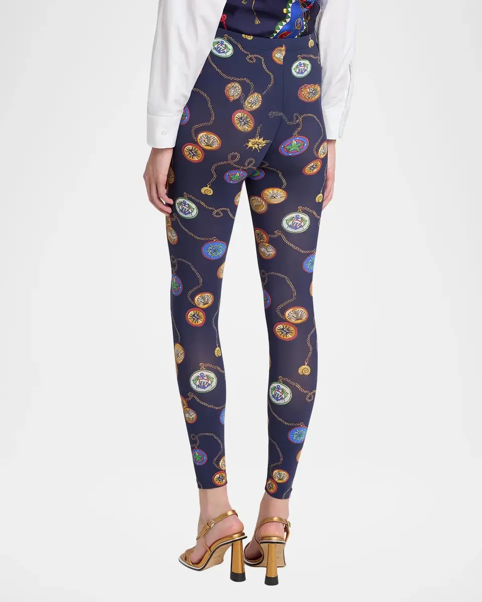 Etro Nautical-Print Jersey Ankle Leggings | Thumbnail 3