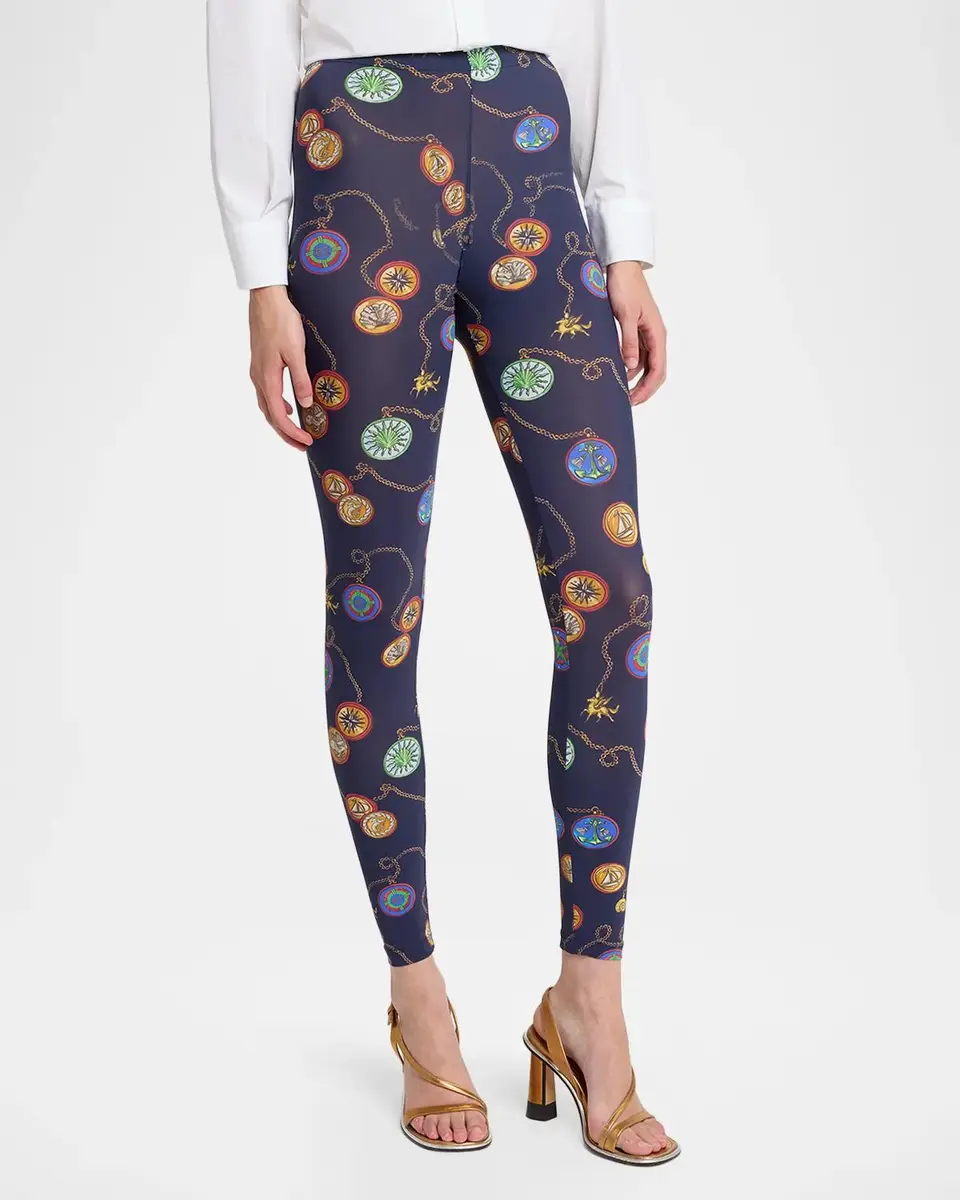 Etro Nautical-Print Jersey Ankle Leggings | Thumbnail 4