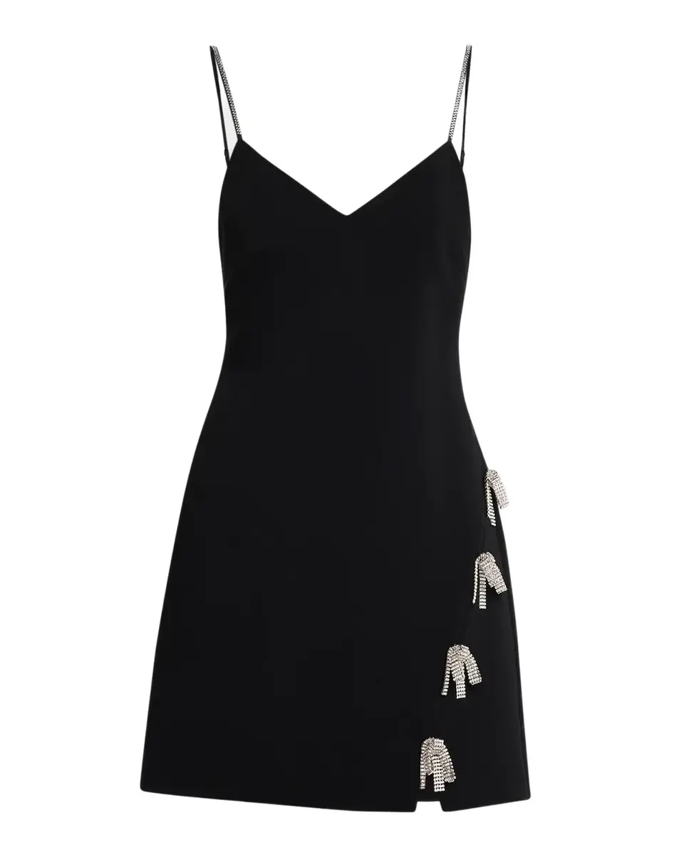 Cinq à Sept Rhinestone Bow Mini Dress