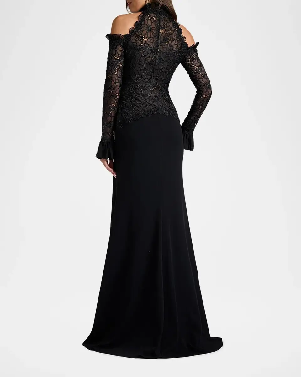 Tadashi Shoji Cold-Shoulder Organza & Crepe Gown | Thumbnail 3 Tadashi Shoji Cold-Shoulder Organza & Crepe Gown | Thumbnail 3