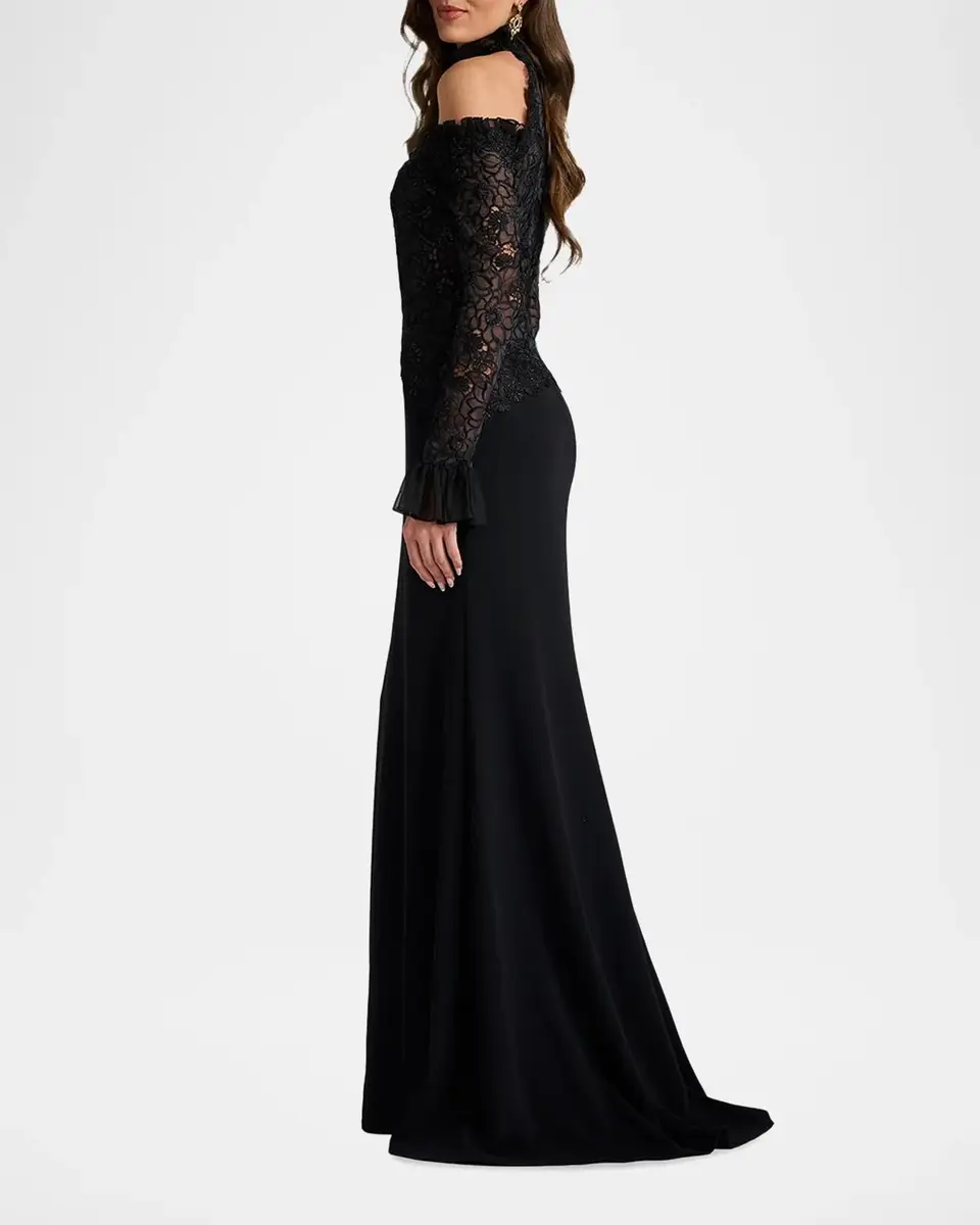 Tadashi Shoji Cold-Shoulder Organza & Crepe Gown | Thumbnail 5 Tadashi Shoji Cold-Shoulder Organza & Crepe Gown | Thumbnail 5