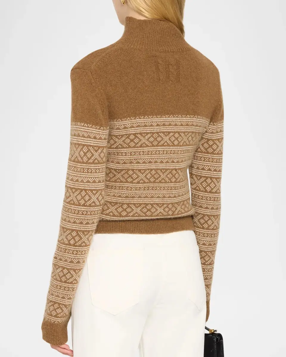 Nili Lotan Fellini Fair Isle Cashmere-Alpaca Turtleneck Sweater | Thumbnail 3