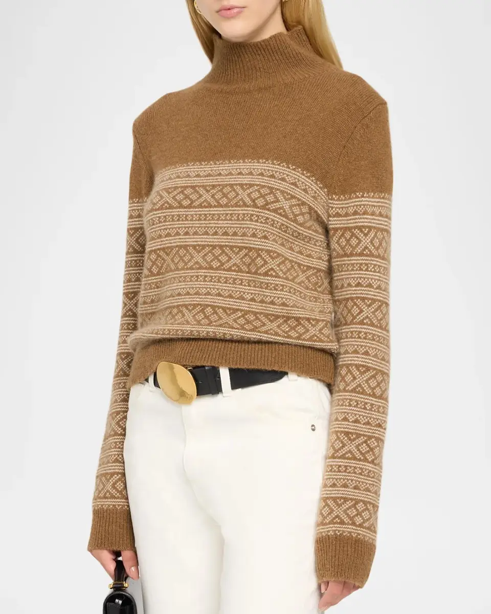 Nili Lotan Fellini Fair Isle Cashmere-Alpaca Turtleneck Sweater | Thumbnail 4