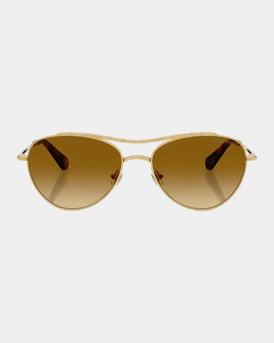 Swarovski 56MM Crystal-Embellished Aviator Sunglasses | Thumbnail 2 Swarovski 56MM Crystal-Embellished Aviator Sunglasses | Thumbnail 2