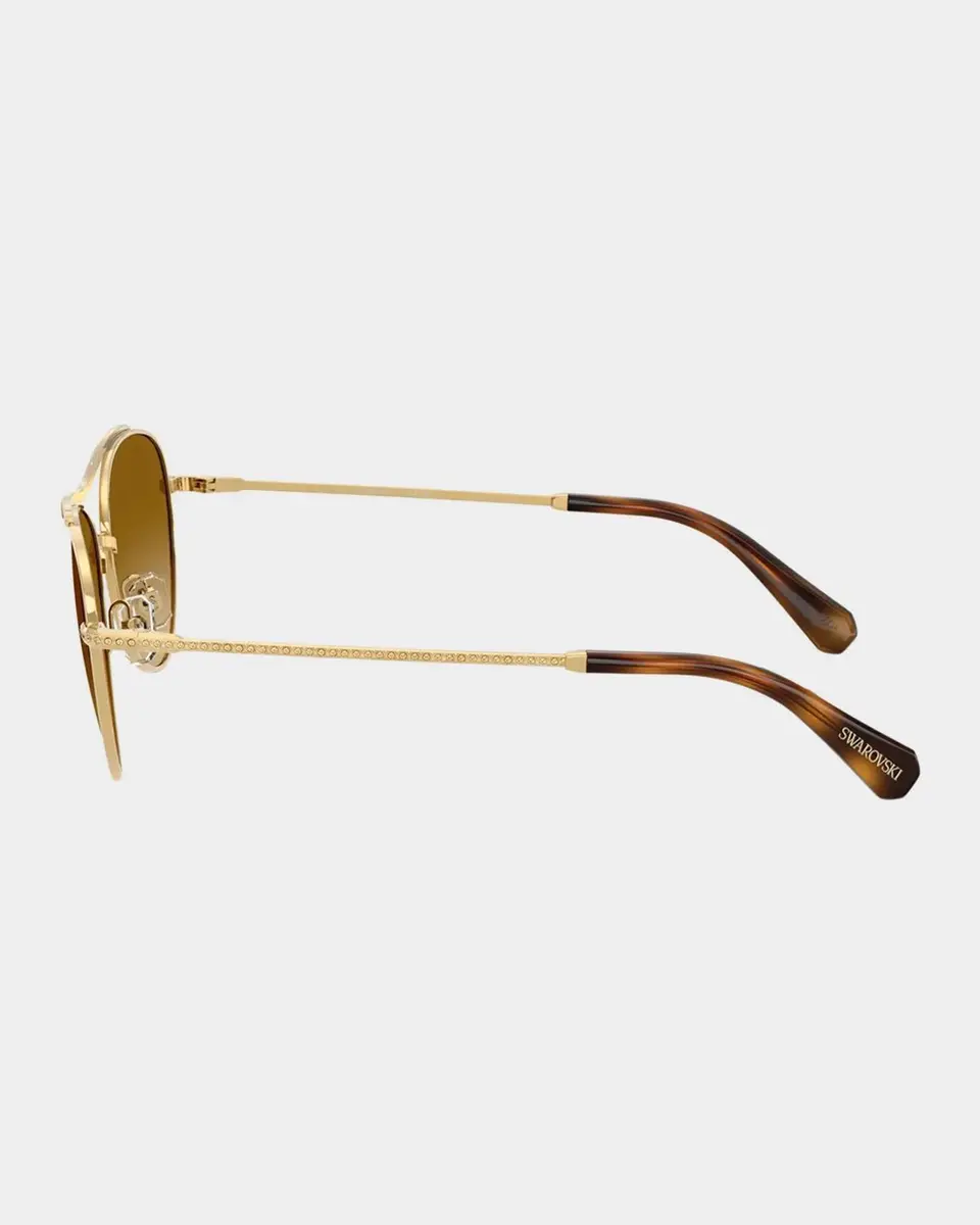 Swarovski 56MM Crystal-Embellished Aviator Sunglasses | Thumbnail 4 Swarovski 56MM Crystal-Embellished Aviator Sunglasses | Thumbnail 4