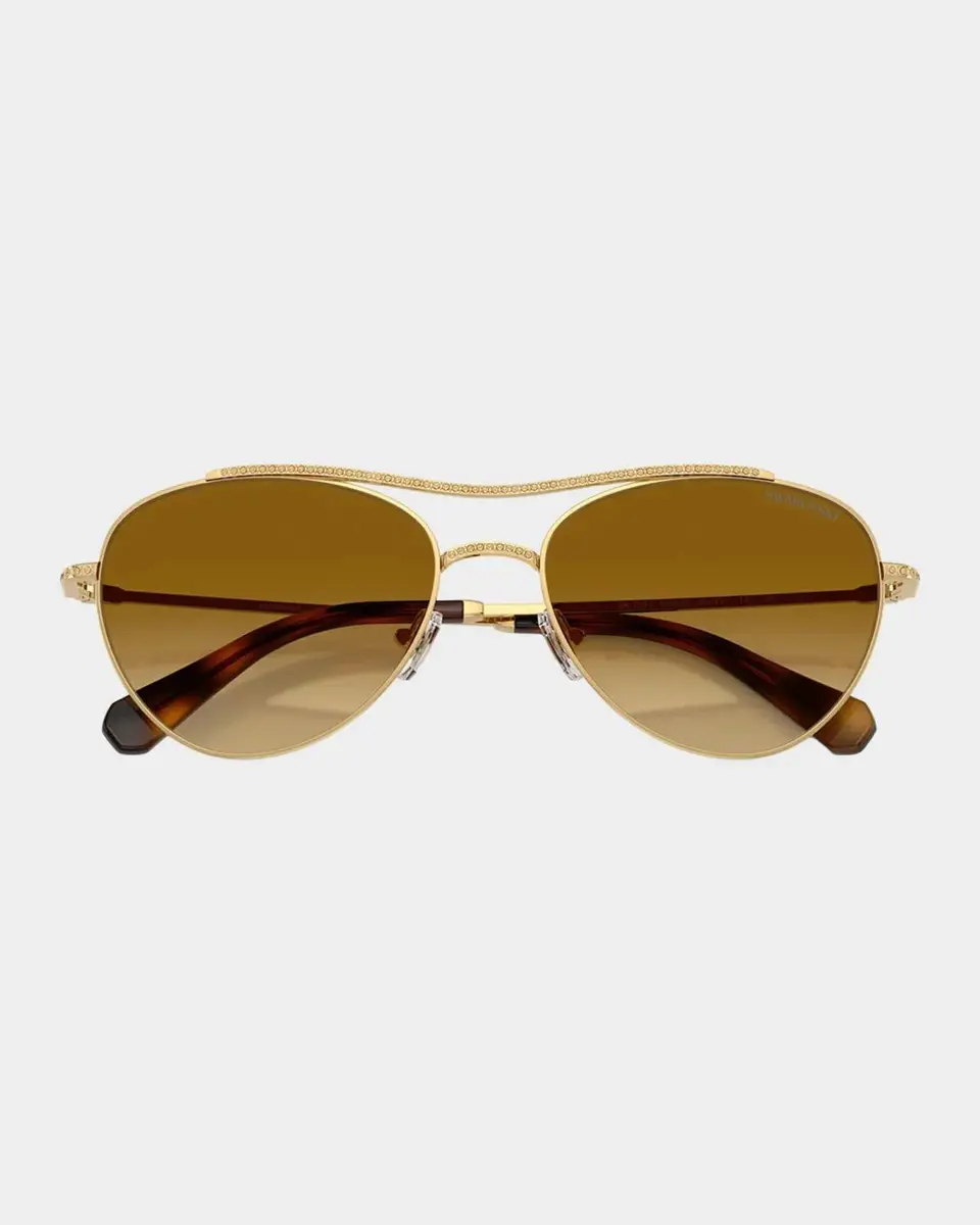 Swarovski 56MM Crystal-Embellished Aviator Sunglasses | Thumbnail 5 Swarovski 56MM Crystal-Embellished Aviator Sunglasses | Thumbnail 5