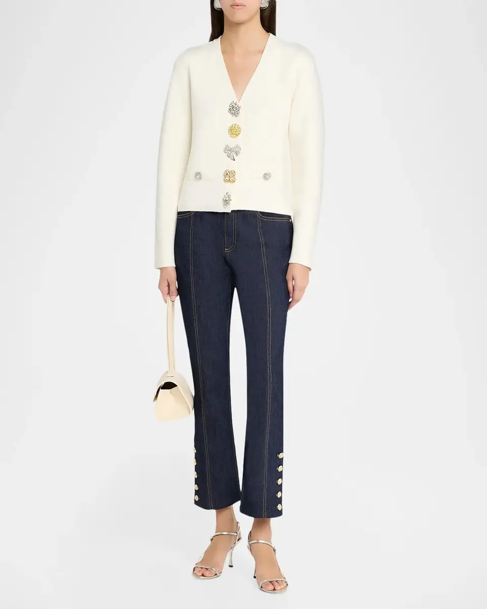 Cinq à Sept Evania Embellished Wool-Blend Cardigan | Thumbnail 2