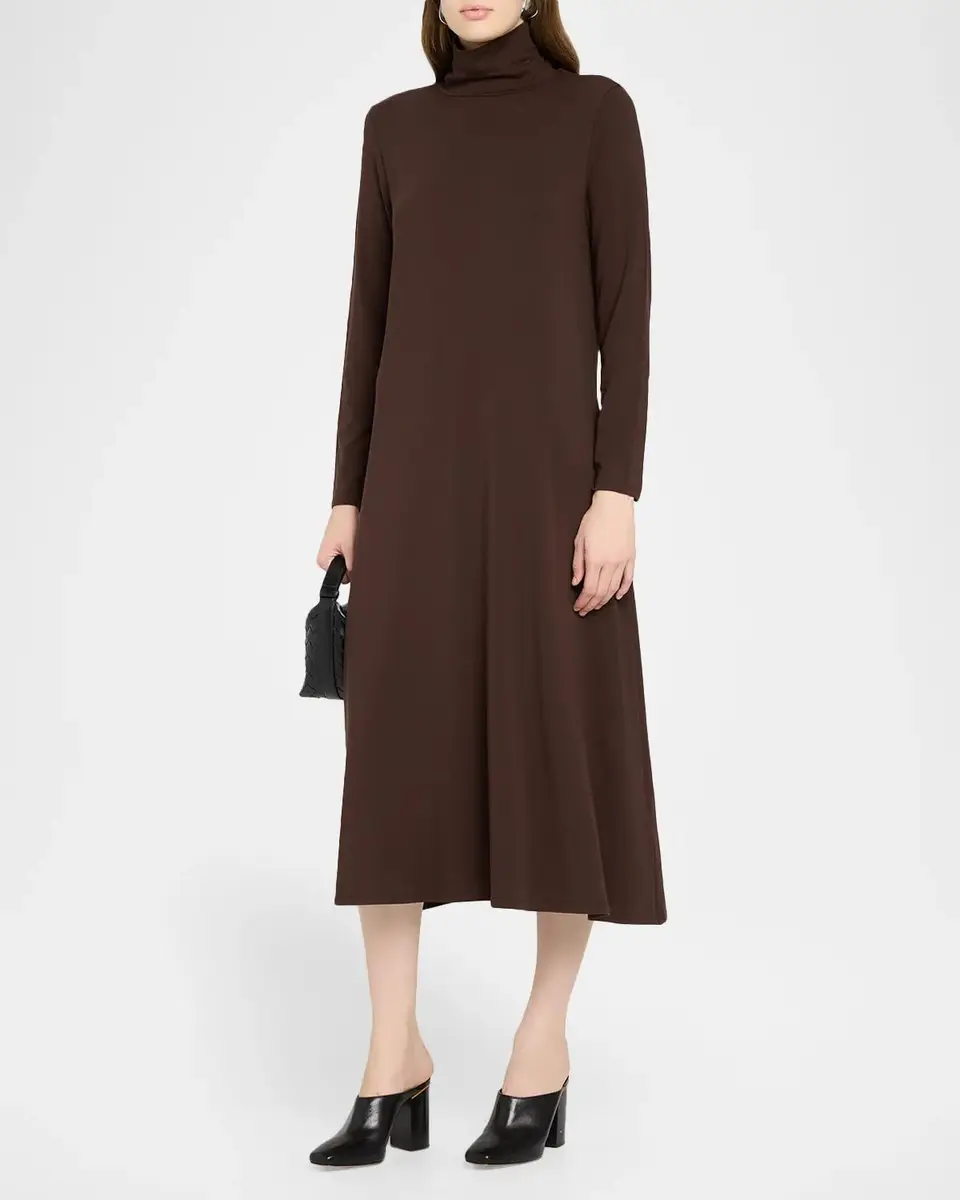 Eileen Fisher Turtleneck Jersey Midi Dress | Thumbnail 4 Eileen Fisher Turtleneck Jersey Midi Dress | Thumbnail 4