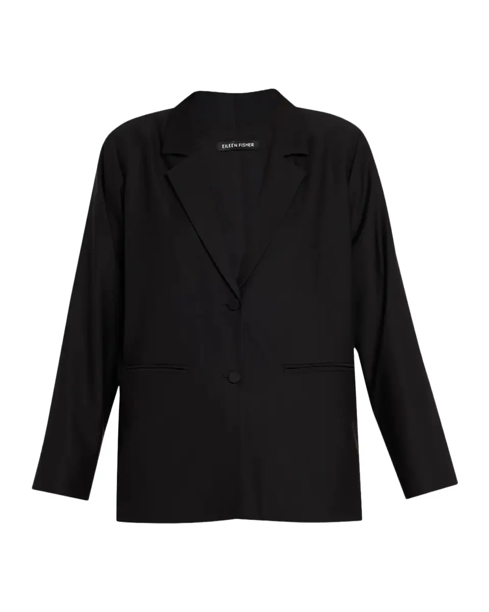 Eileen Fisher Woven Single-Breasted Blazer
