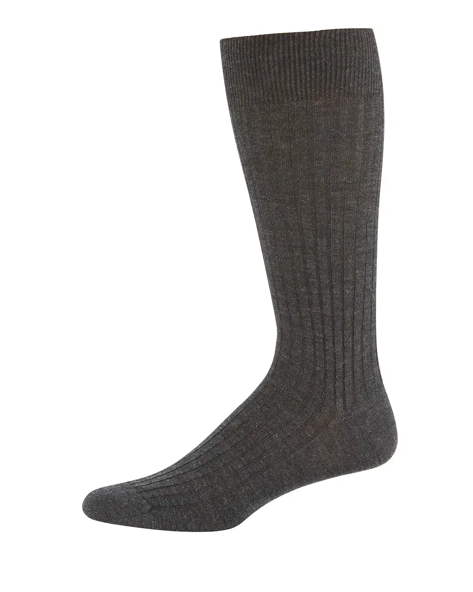 Neiman Marcus Ribbed Merino-Silk Mid-Calf Socks | Thumbnail 2 Neiman Marcus Ribbed Merino-Silk Mid-Calf Socks | Thumbnail 2