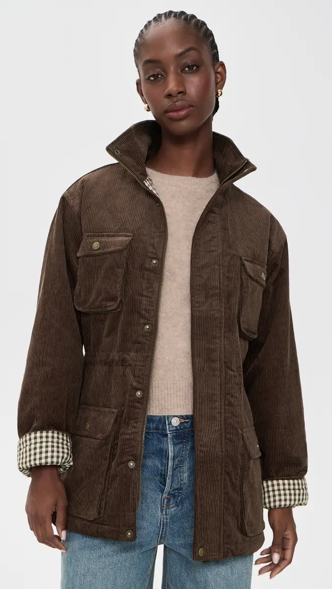 House of Sunny Corduroy Funnel Neck Jacket | Thumbnail 2